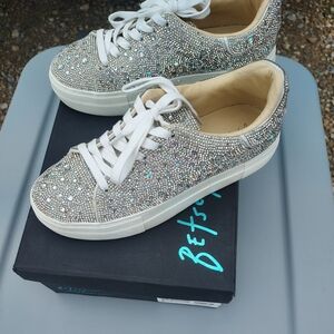 Betsey Johnson rhinestone tennis shoes